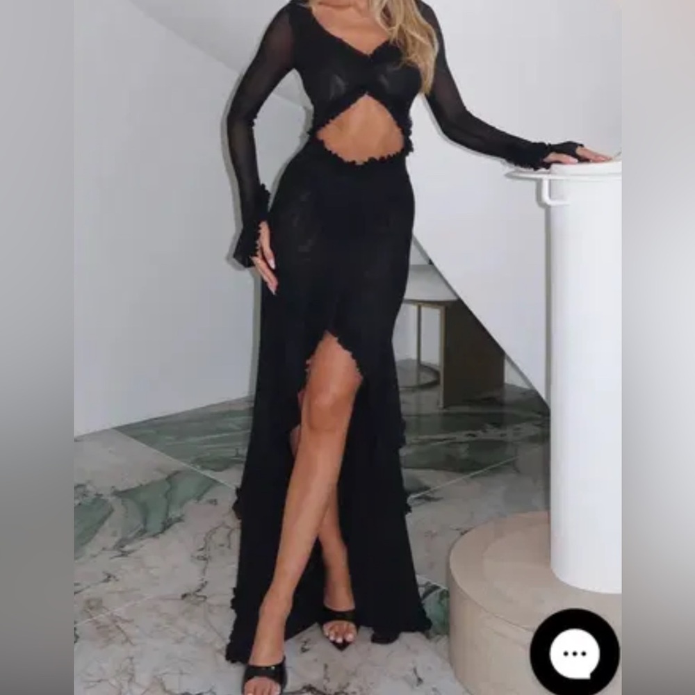 AFRM Cut Out Ruffle Maxi Dress M preowned